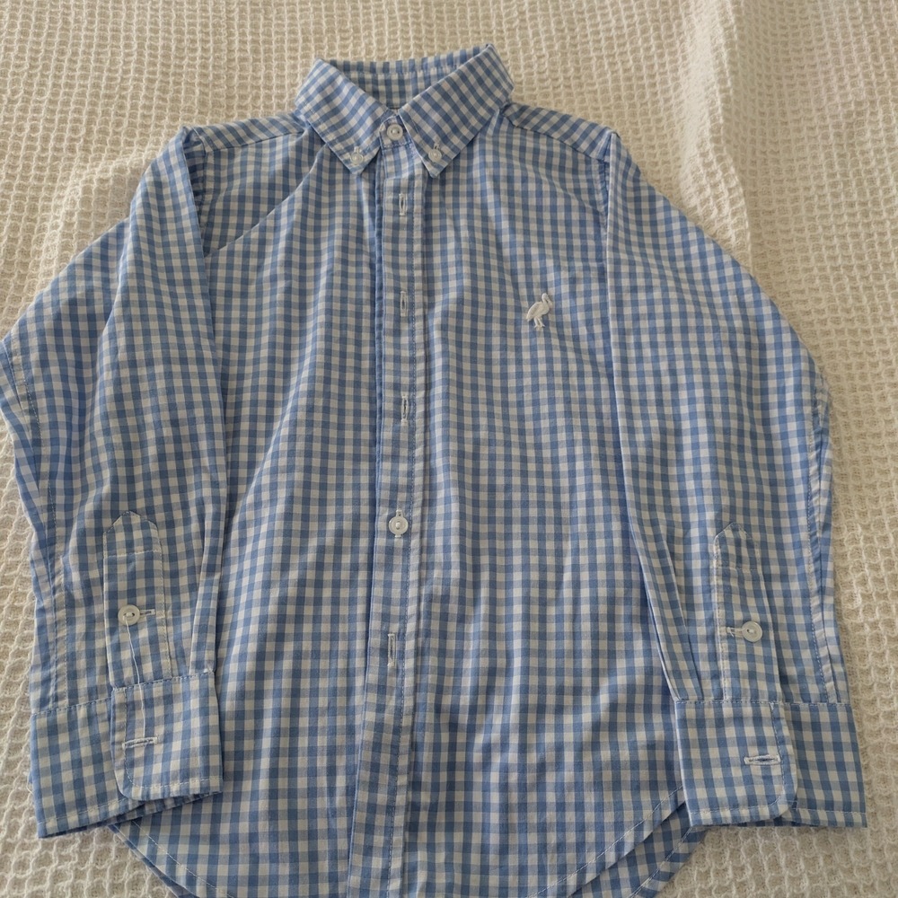 The Beaufort Bonnet Company Light Blue & White Gingham Button-Down Shirt